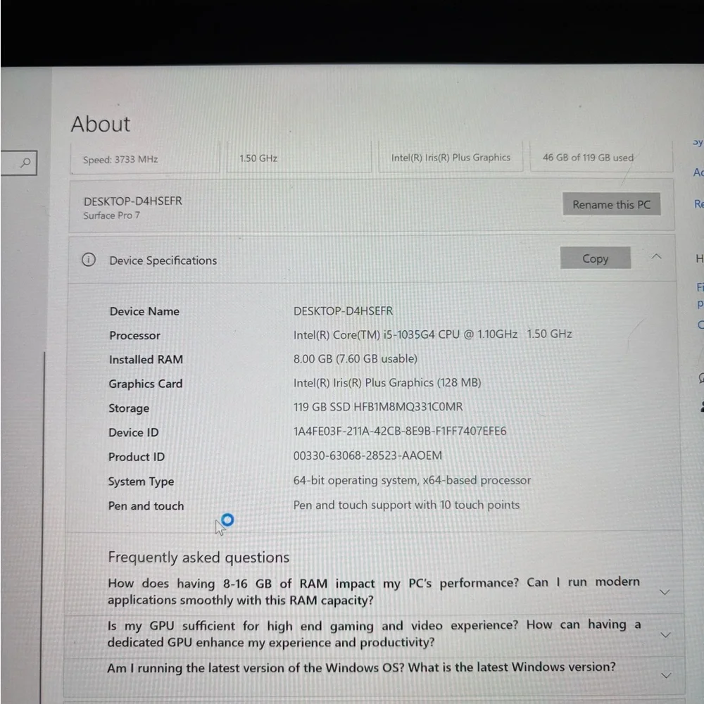 Windows surface with keyboard Windows OS - Picture 5 of 5